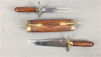 Carved Wood Knife & Fork Set Made In India