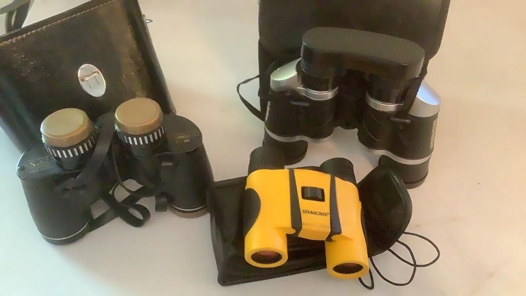 (3) Sets Of Binoculars w/ Cases