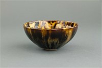 Chinese Jin Style Tiger Strip Pattern Pottery Bowl
