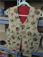 vintage Floral Vest  Custom made Large