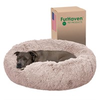 Furhaven 36" Round Calming Donut Dog Bed for Large