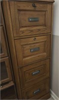 Four drawer wood filing cabinet