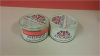 2 Old Astonish Household Cleaner Tin Cans