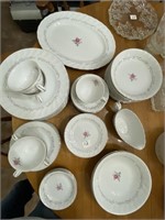 Royal Swirl China - 9 Plates, 10 Saucers, 6 Cups,