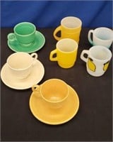 Box Lot of Fiesta Ware and Fire King Cups