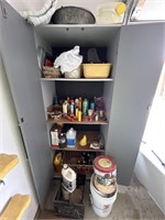 Gray Cabinet and Contents