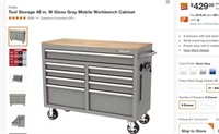 FM7022 46 in. W Gloss Gray Workbench Cabinet