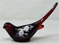 Fenton Hp Ruby Blue Bird Of Happiness By Debi L