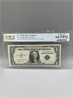 1935-E PCGS $1 Choice UNC 64 PPQ Silver Certificat