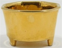 Vintage Salt Cellar: Octagonal Gold Porcelain