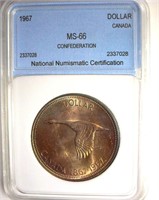 1967 Dollar NNC MS66 Confederation