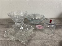 Lot of 4 Vintage Pieces of Clear Glassware/Crystal