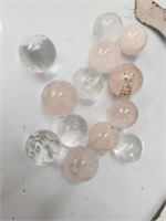 Pink and Clear Healing Marbles