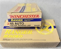 (100) Rnds 45ACP, Winchester Ranger, 230 Gr JHP