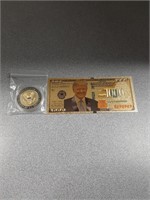*Trump coin and gold Trump note