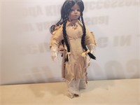 Native Indian Doll in Native Leather Clothes