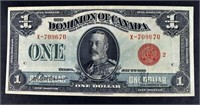 1923 $1 Dominion Of Canada Currency Red Seal