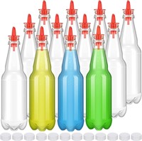 Jinei 12 Pieces 32 oz Long Neck Plastic Bottles