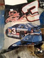Large Dale Earnhardt number 3 flags some damage