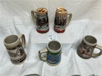 Budweiser Steins with Various Imagery