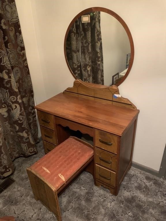 Antique Dresser w/Stool