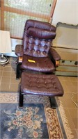 Authentic Leather Chair With Footrest