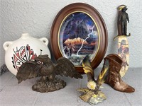 Lot of Bradford Exchange, Pottery, and Eagles