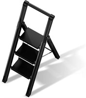 BOMMAX 3 Steps Ladder, Black