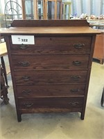 5 DRAWER OAK CHEST OF DRAWERS