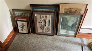Multiple framed prints some signed