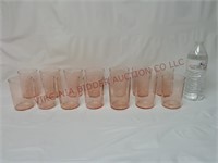 Pink Depression Glass 3.75"t Tumblers ~ Set of 14