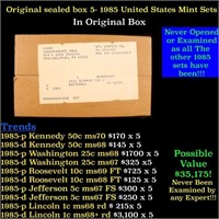 Original sealed box 5- 1985 United States Mint Set
