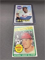 1969 Pete Rose All-Star and Hank Aaron Cards