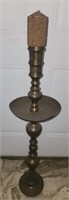 Vintage unique large metal candle holder pedestal