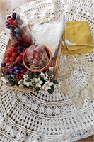Decor Lot Round Crocheted Tablecloth, Vintage Wash