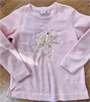 Pink Quacker Factory Fleece Sweatshirt Sequin