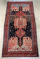 Persian Burgundy, Black & Blue Handmade Wool Rug