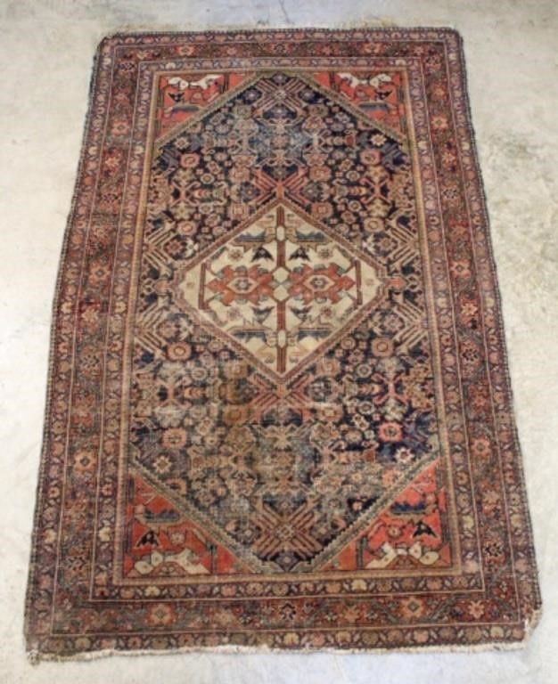 Antique Persian Mahal Handmade Wool Rug