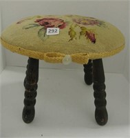 Early 20th Century Needlepoint Foot Rest