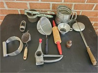 Vintage butter mold sifter and more