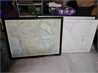 Framed Maps of Canada (1947) & Conestogo ON -B