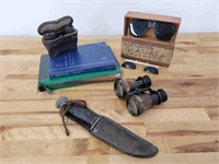 Binoculars and Ephemera Lot