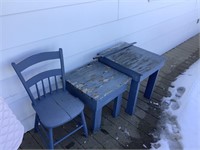 2 tables and chair