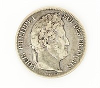 Coin 1837 France 5 Franc Silver in Fine