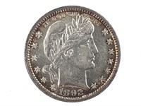 1892 Barber Quarter, First Year Issue