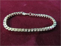 LADIES STAMPED 925 BOX CHAIN BRACELET