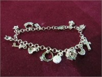 LADIES STAMPED 925 CHARM BRACELET