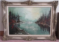 Indistinctly Signed:  Harbour Scene