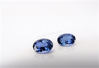 Pair of Oval Lab Created Sapphires