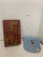 Vntg Mickey Mouse Pencil Case and Hat